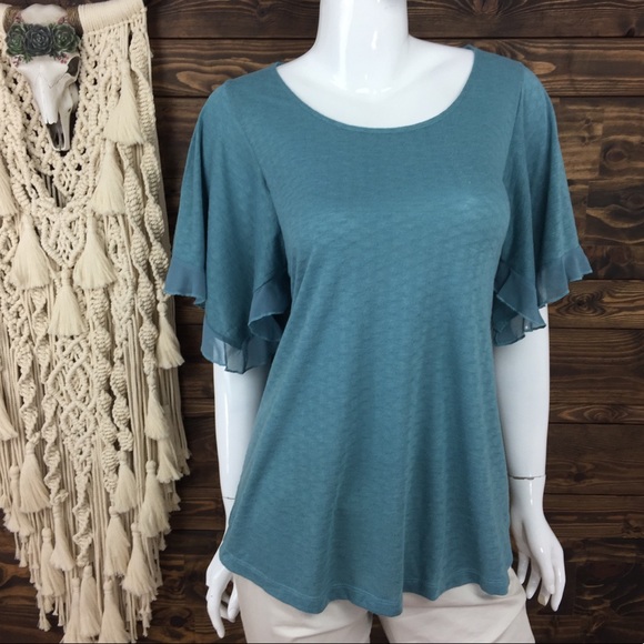 live and let live Tops - Live & Let Live | Sheer Ruffle Bell Sleeve Blouse